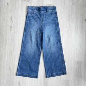Spanx Jeans Seamed-Front Wide Leg Jeans Vintage Indigo Pull-On Shaping Denim 1XT